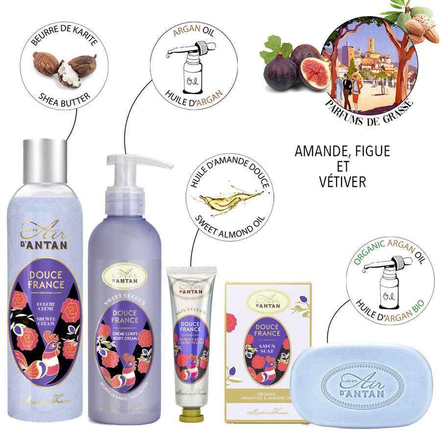 Un Air d'Antan Spa Gifts for Women, Gift Basket for Women, Spa Gift Set, Gift Set for Women, Hand Cream for Women, Gifts for Mom - 4 Products (Almond Fig)