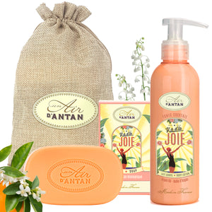 Soap and Body Cream Gift Set in Jute Bag Y a d'la Joie